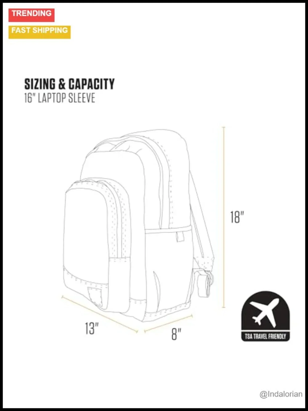 25L Laptop Backpack with 16